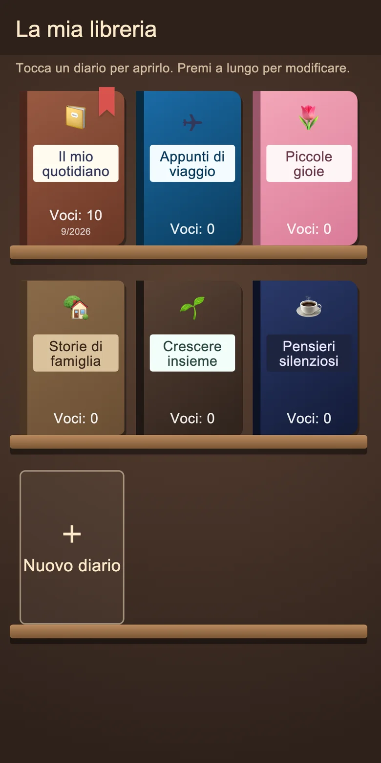 Libreria con quaderni separati